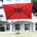 Abba Patio 7 by 9-Ft Rectangular Patio Umbrella with 32 Solar Powered LED Lights with Push Button Tilt and Crank, Brown   565564203